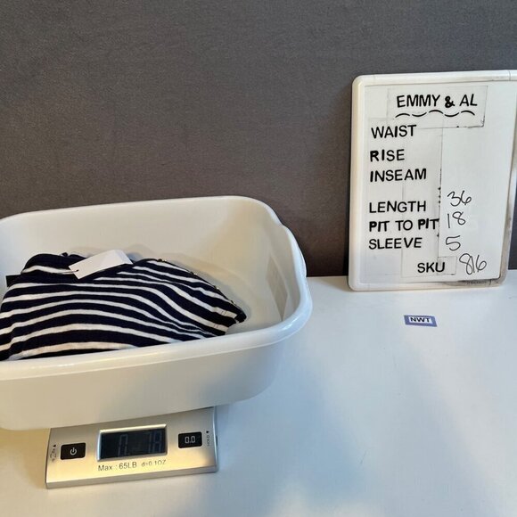 Talbots Stripe Belted Knit Shift Dress Size SP Navy Blue White Nautical Slub NEW - Picture 12 of 12